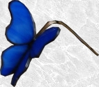 Stained Glass Butterfly Garden Stake Side View