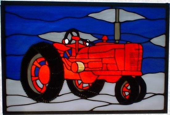 Stained Glass Farmall Panel