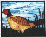 Stained Glass Pheasant Panel