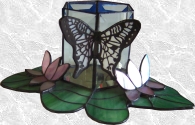Stained Glass Butterfly Candle Shelter